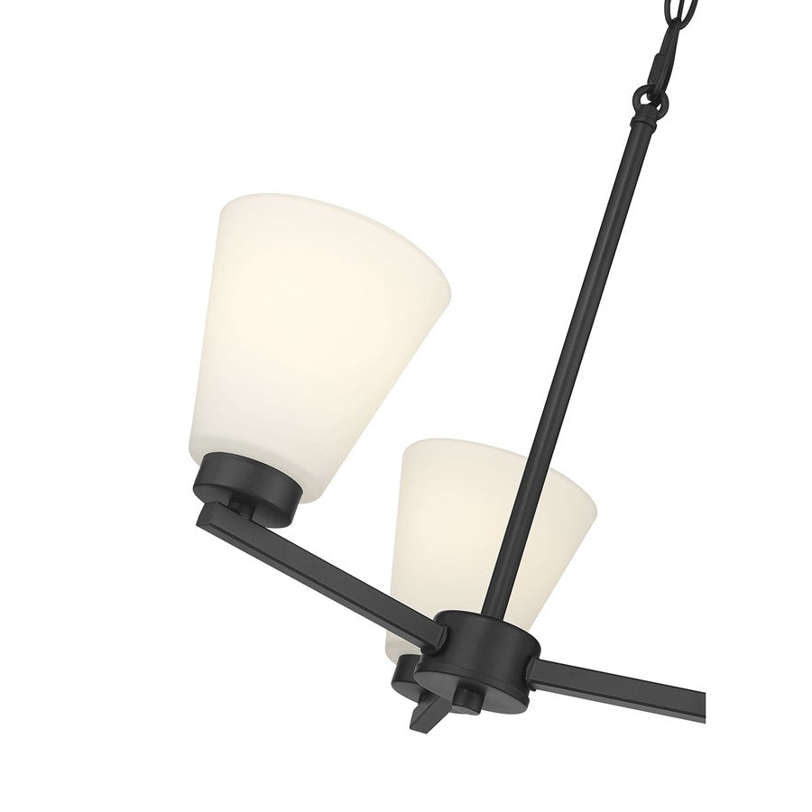 Millennium Strayhan 3Lt Chandelier, Black/White Frosted