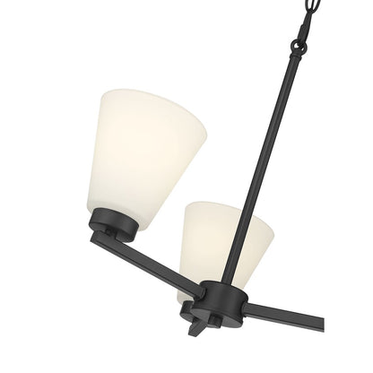 Millennium Strayhan 3Lt Chandelier, Black/White Frosted