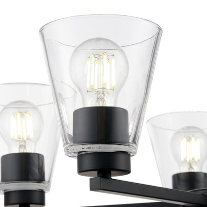 Millennium Lighting Strayhan 24" 5Lt Chandelier, Matte Black/Clear