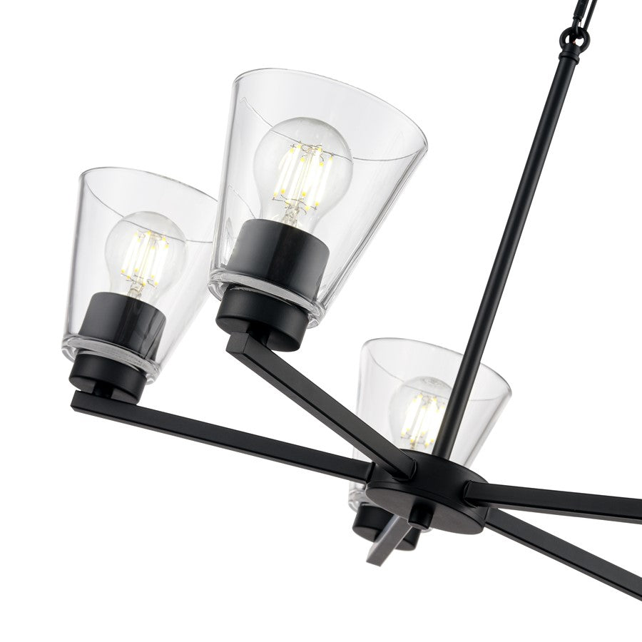 Millennium Lighting Strayhan 24" 5Lt Chandelier, Matte Black/Clear