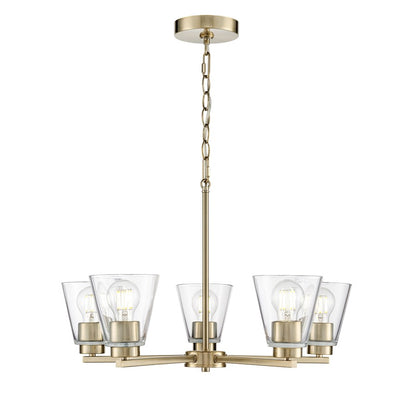Millennium Lighting Strayhan 24" 5Lt Chandelier, Modern Gold/Clear