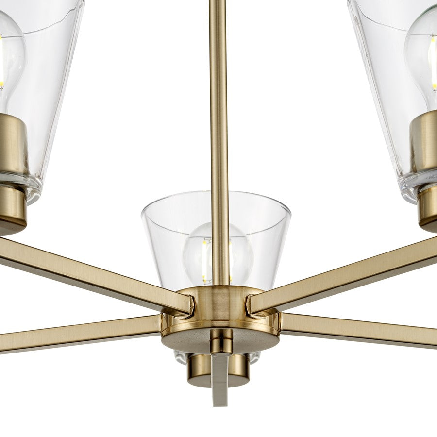 Millennium Lighting Strayhan 24" 5Lt Chandelier, Modern Gold/Clear