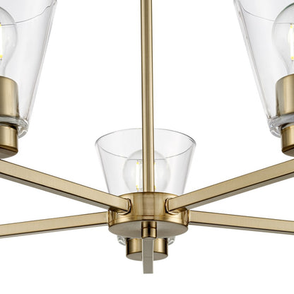 Millennium Lighting Strayhan 24" 5Lt Chandelier, Modern Gold/Clear