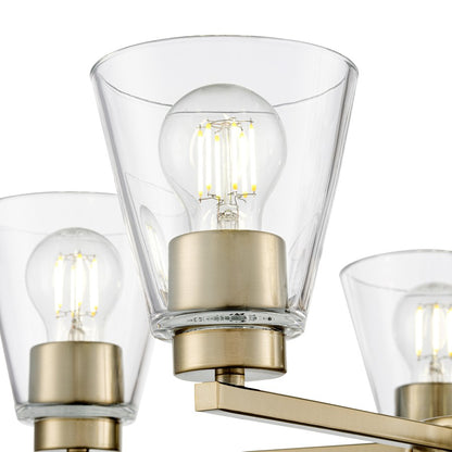 Millennium Lighting Strayhan 24" 5Lt Chandelier, Modern Gold/Clear