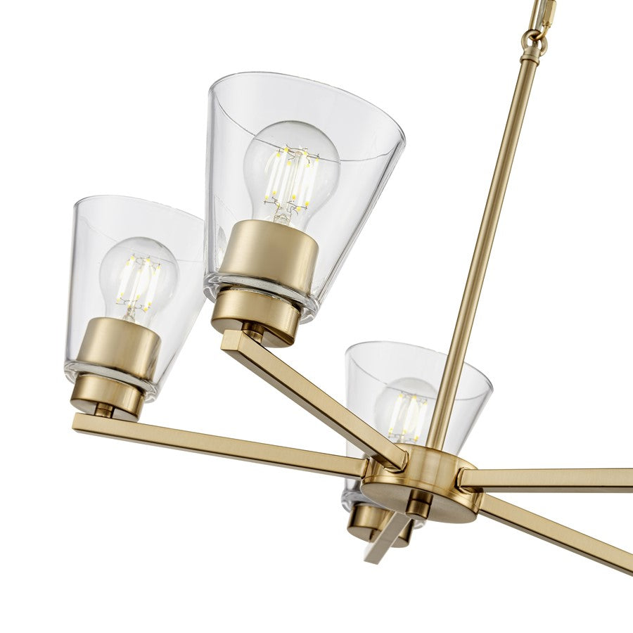 Millennium Lighting Strayhan 24" 5Lt Chandelier, Modern Gold/Clear