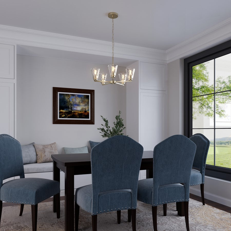 Millennium Lighting Strayhan 24" 5Lt Chandelier, Modern Gold/Clear