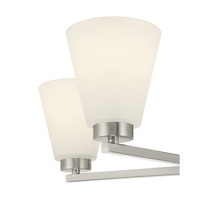 Millennium Strayhan 5Lt Chandelier, Nickel/White Frosted