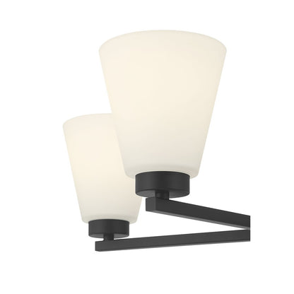 Millennium Strayhan 5Lt Chandelier, Black/White Frosted