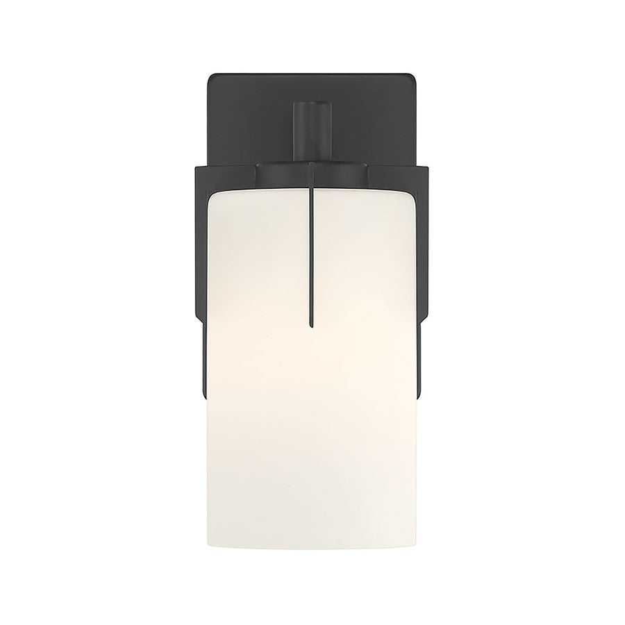 Millennium Froselle 1Lt Wall Sconce, Black/White Frosted