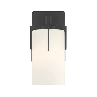 Millennium Froselle 1Lt Wall Sconce, Black/White Frosted