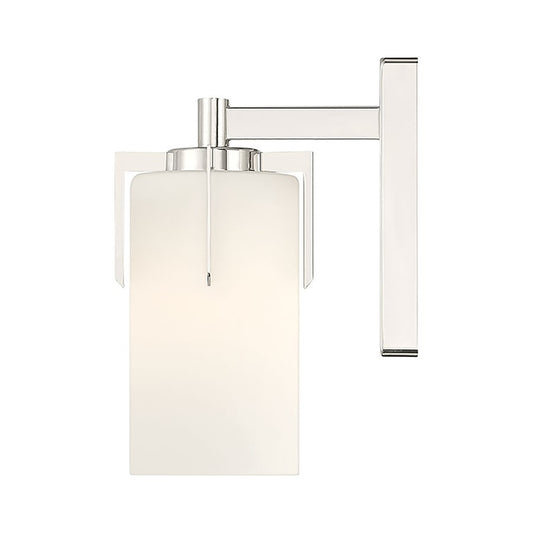 Millennium Froselle 1Lt Wall Sconce, Nickel/White Frosted - 65001-PN