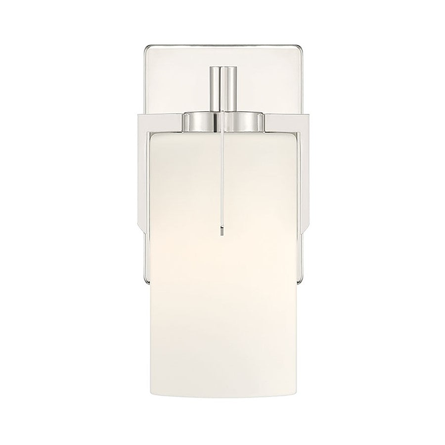 Millennium Froselle 1Lt Wall Sconce, Nickel/White Frosted