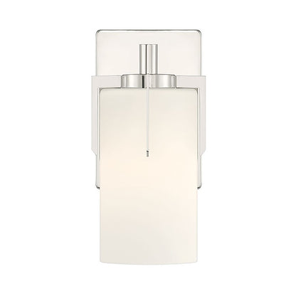 Millennium Froselle 1Lt Wall Sconce, Nickel/White Frosted