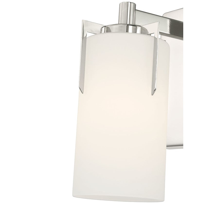Millennium Froselle 1Lt Wall Sconce, Nickel/White Frosted