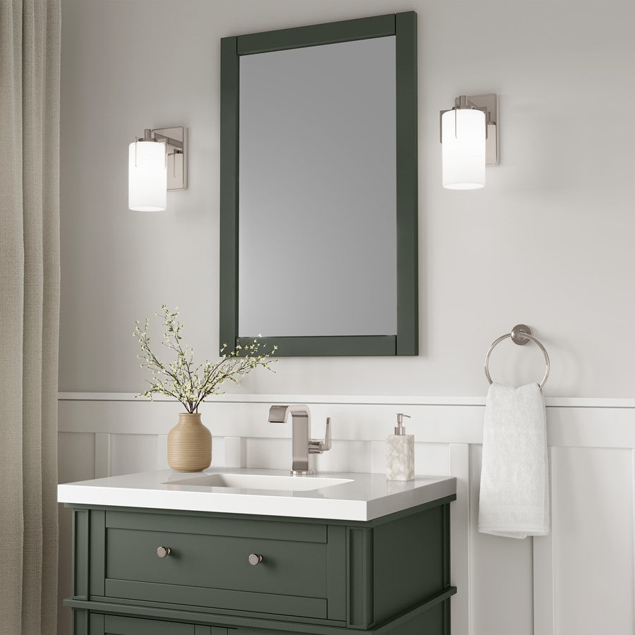 Millennium Froselle 1Lt Wall Sconce, Nickel/White Frosted