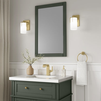 Millennium Froselle 1Lt Wall Sconce, Brass/White Frosted