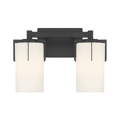 Millennium Froselle 2Lt Bathroom Vanity Light, Black/White Frosted