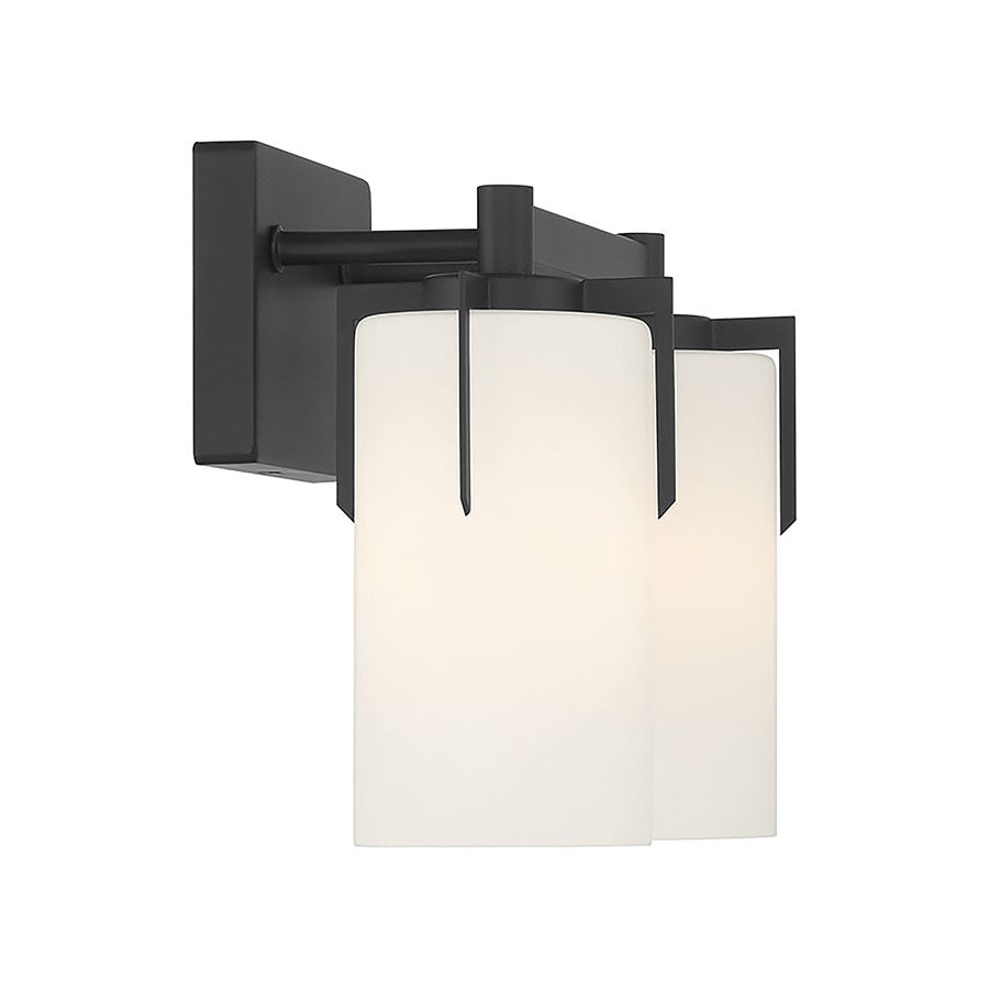 Millennium Froselle 2Lt Bathroom Vanity Light, Black/White Frosted