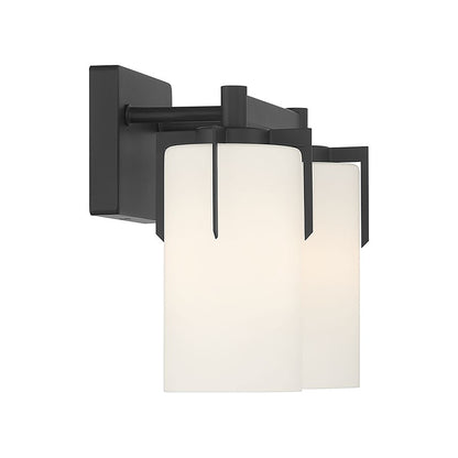 Millennium Froselle 2Lt Bathroom Vanity Light, Black/White Frosted