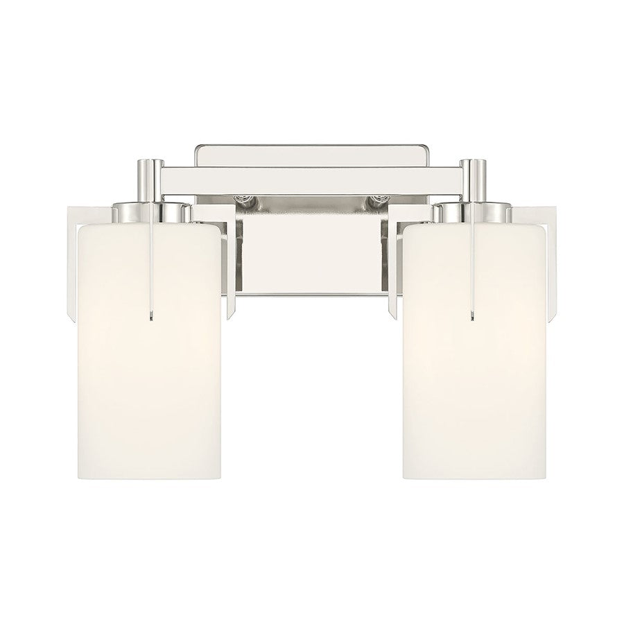 Millennium Froselle 2Lt Bathroom Vanity Light, Nickel/White Frosted