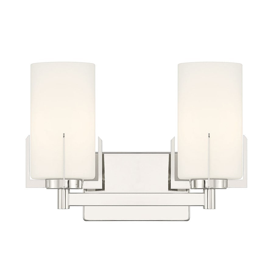 Millennium Froselle 2Lt Bathroom Vanity Light, Nickel/White Frosted