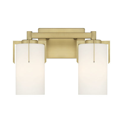 Millennium Froselle 2Lt Bathroom Vanity Light, Brass/White Frosted