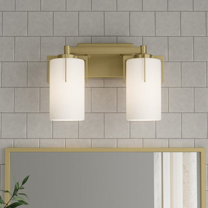 Millennium Froselle 2Lt Bathroom Vanity Light, Brass/White Frosted