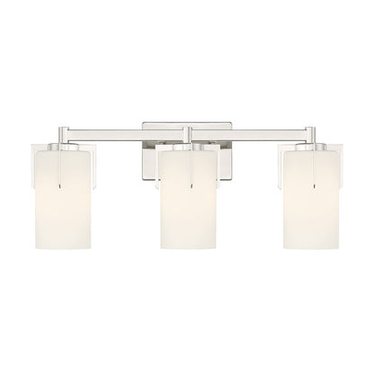 Millennium Froselle 3Lt Bathroom Vanity Light, Nickel/White Frosted