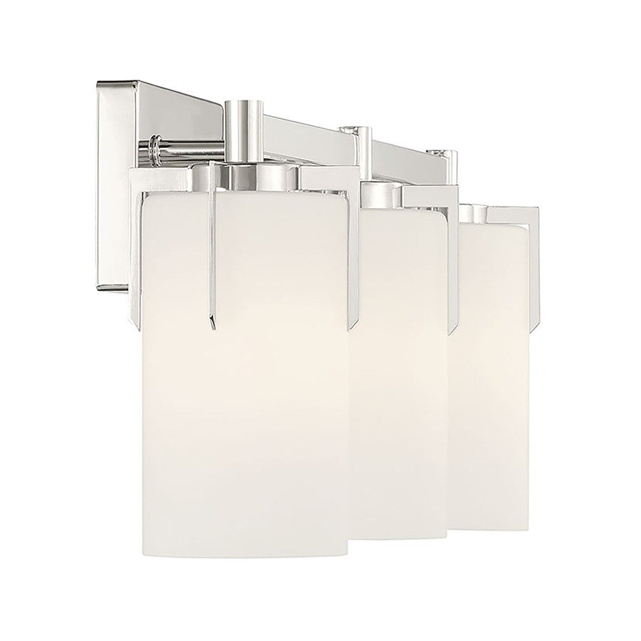Millennium Froselle 3Lt Bathroom Vanity Light, Nickel/White Frosted