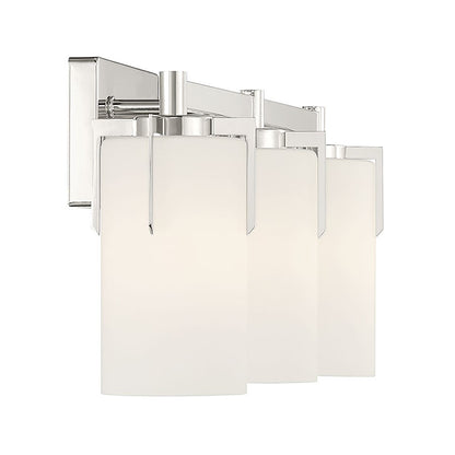 Millennium Froselle 3Lt Bathroom Vanity Light, Nickel/White Frosted