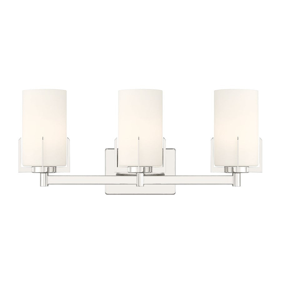 Millennium Froselle 3Lt Bathroom Vanity Light, Nickel/White Frosted