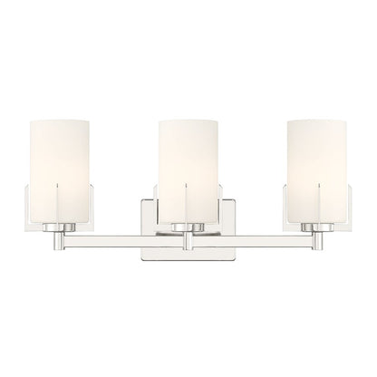 Millennium Froselle 3Lt Bathroom Vanity Light, Nickel/White Frosted