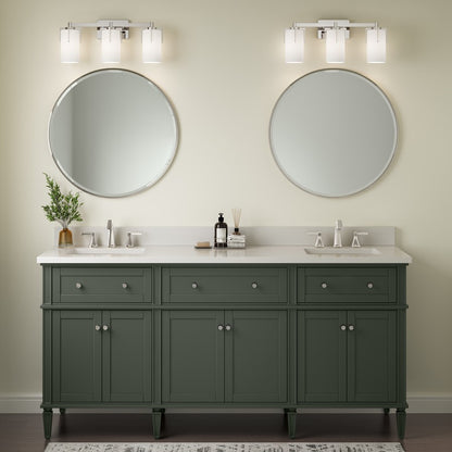 Millennium Froselle 3Lt Bathroom Vanity Light, Nickel/White Frosted
