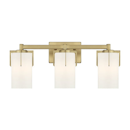Millennium Froselle 3Lt Bathroom Vanity Light, Brass/White Frosted