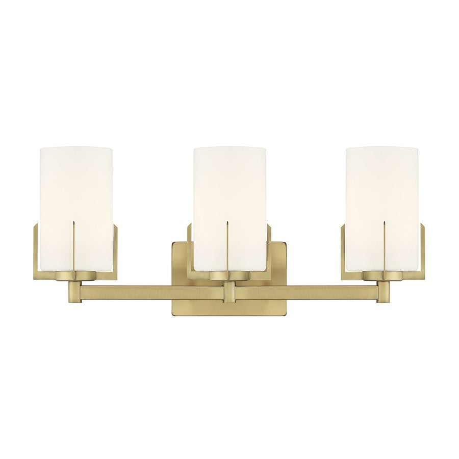 Millennium Froselle 3Lt Bathroom Vanity Light, Brass/White Frosted