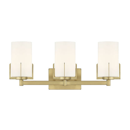 Millennium Froselle 3Lt Bathroom Vanity Light, Brass/White Frosted