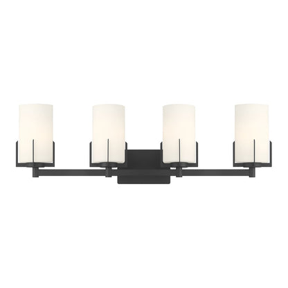 Millennium Froselle 4Lt Bathroom Vanity Light, Black/White Frosted