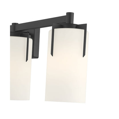 Millennium Froselle 4Lt Bathroom Vanity Light, Black/White Frosted