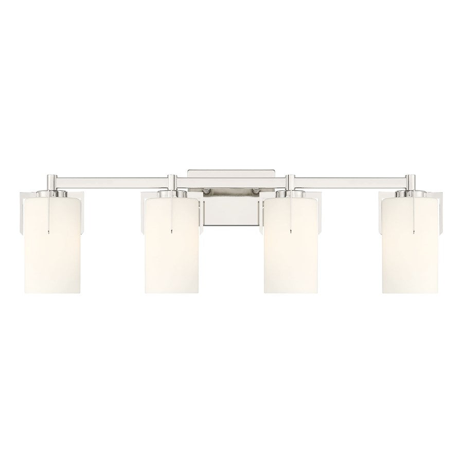 Millennium Froselle 4Lt Bathroom Vanity Light, Nickel/White Frosted