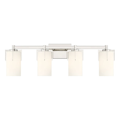 Millennium Froselle 4Lt Bathroom Vanity Light, Nickel/White Frosted