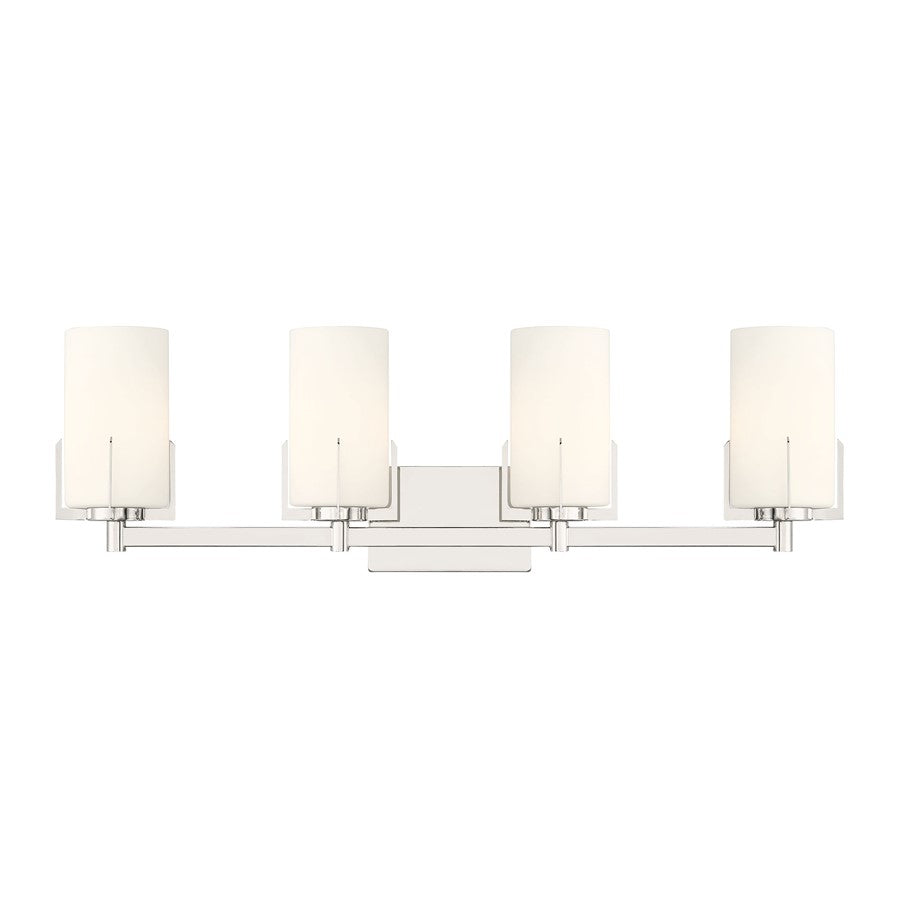Millennium Froselle 4Lt Bathroom Vanity Light, Nickel/White Frosted
