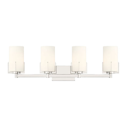 Millennium Froselle 4Lt Bathroom Vanity Light, Nickel/White Frosted