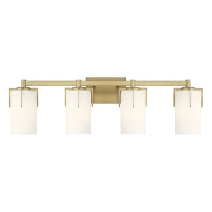 Millennium Froselle 4Lt Bathroom Vanity Light, Brass/White Frosted
