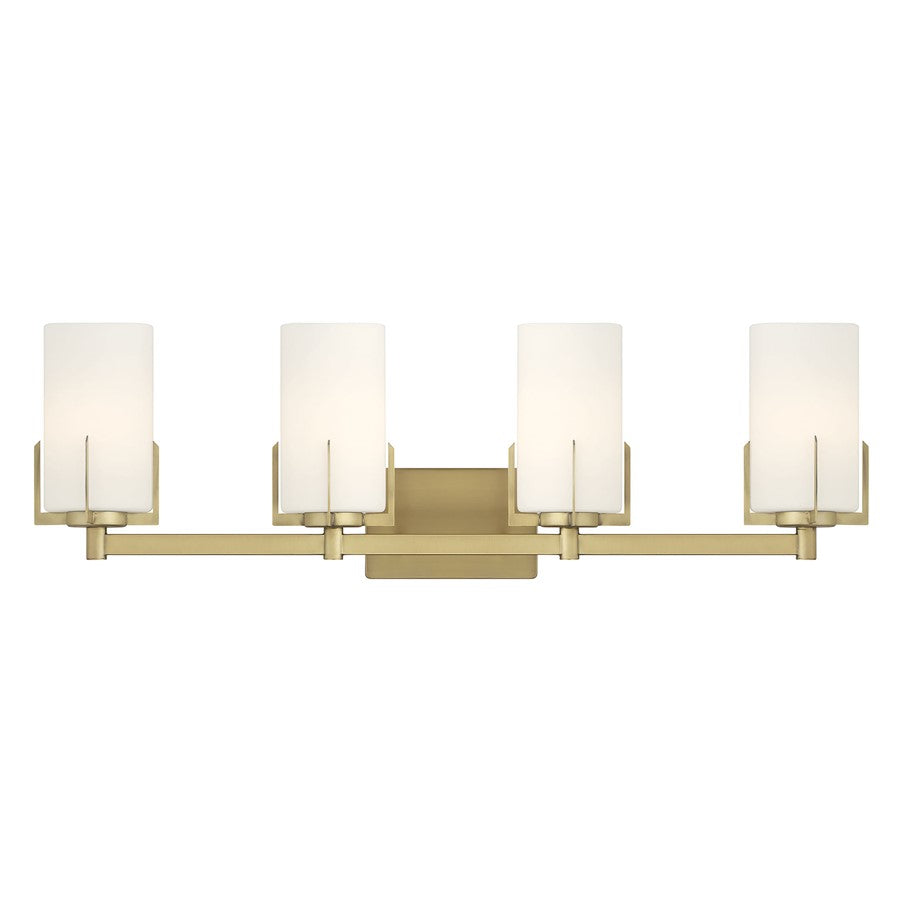 Millennium Froselle 4Lt Bathroom Vanity Light, Brass/White Frosted