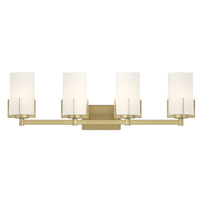 Millennium Froselle 4Lt Bathroom Vanity Light, Brass/White Frosted