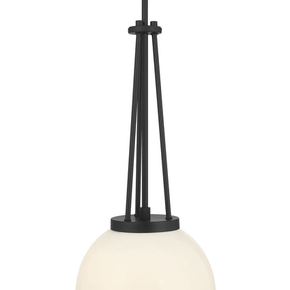 Millennium Lighting Vellin 1Lt Pendant, Matte Black/Shiny Opal