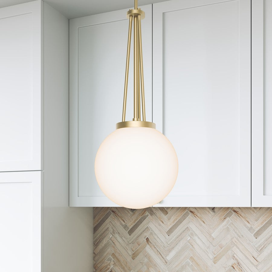 Millennium Lighting Vellin 1Lt Pendant, Brass/Shiny Opal