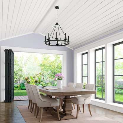 Florence Chandelier, Matte Black -