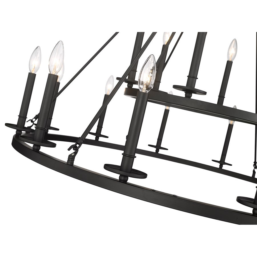 Millennium Lighting Florence 18 Light Chandelier, Matte Black