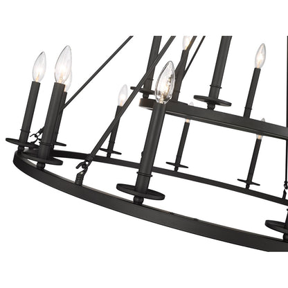 Millennium Lighting Florence 18 Light Chandelier, Matte Black